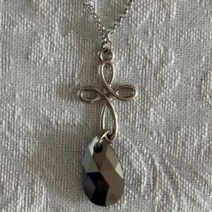 Lemoniq 24" Sterling Chain with Swarovski Crystal Pendant